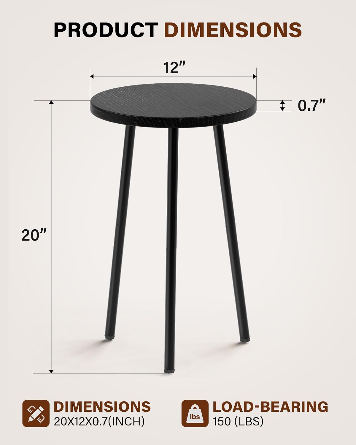 Plant Stand Indoor 2 Pack: Corner 20'' Indoor Plant Stand - Plant Table | Mid Century Modern Decor - Small Round Plant