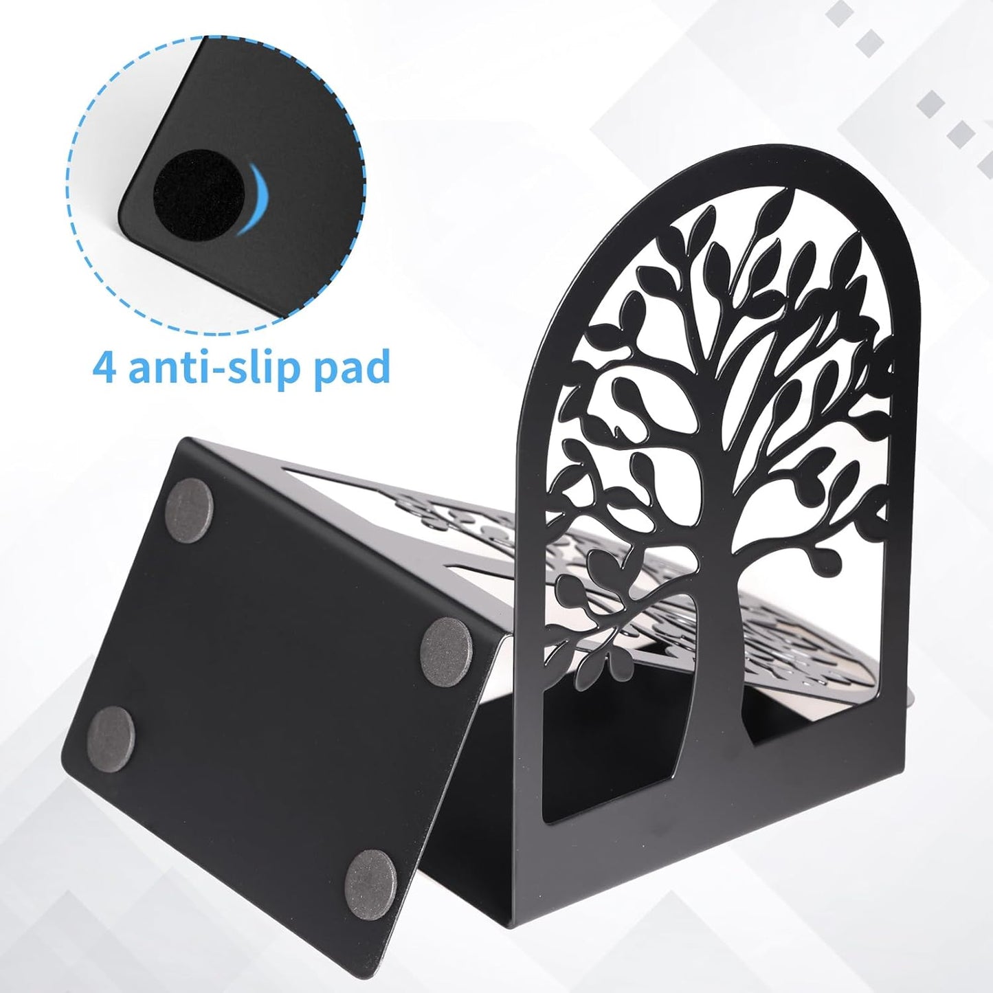 Metal Book Stoppers for Heavy / Black / Set of 10