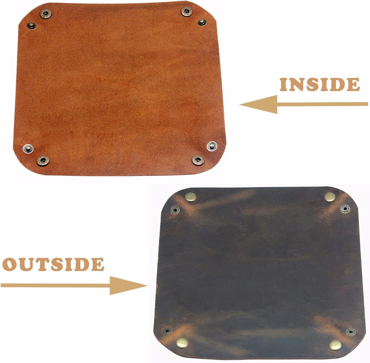 Valet Tray for Men / Crazy Horse Leather - Dark Brown