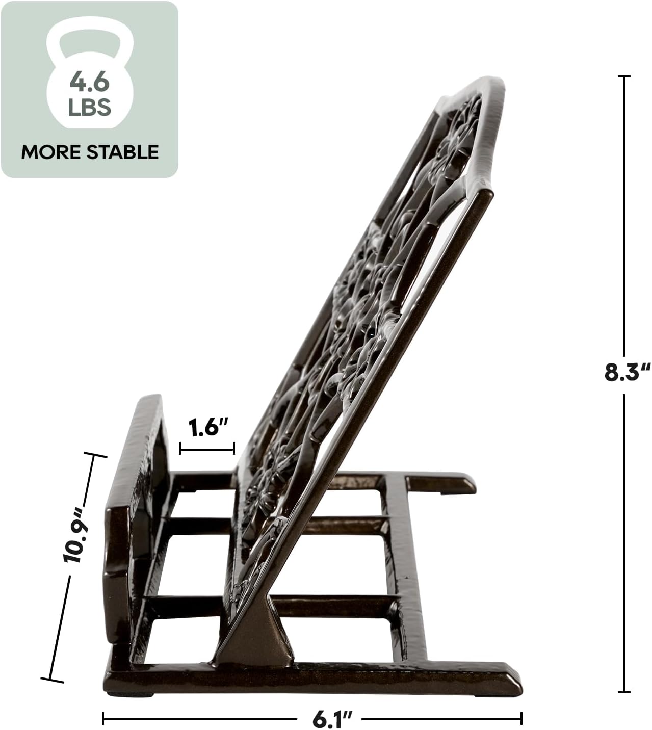 JOGREFUL Cast Iron Cookbook Stand, Kitchen Recipe Holder Latte Gold | Heavy-Duty Book Vintage Holder, Reading Rest