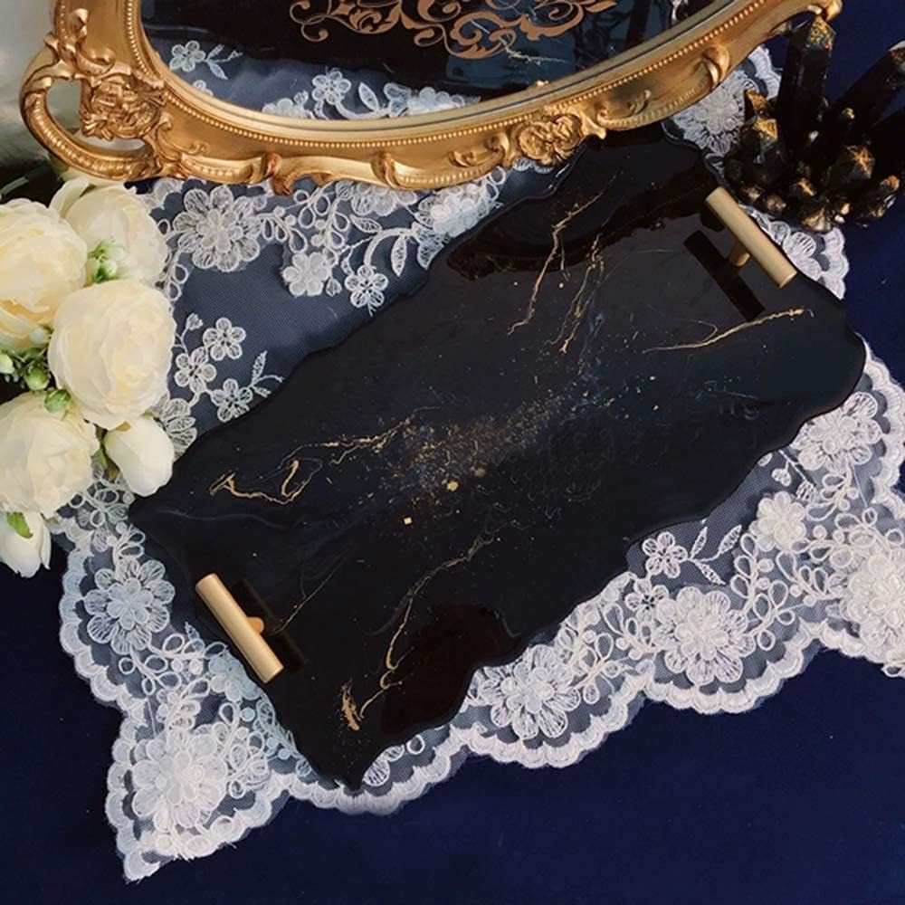 2 Size XL Large Tray Silicone Molds Epoxy Resin Geode Tray Mold / Gold / 14 Inch