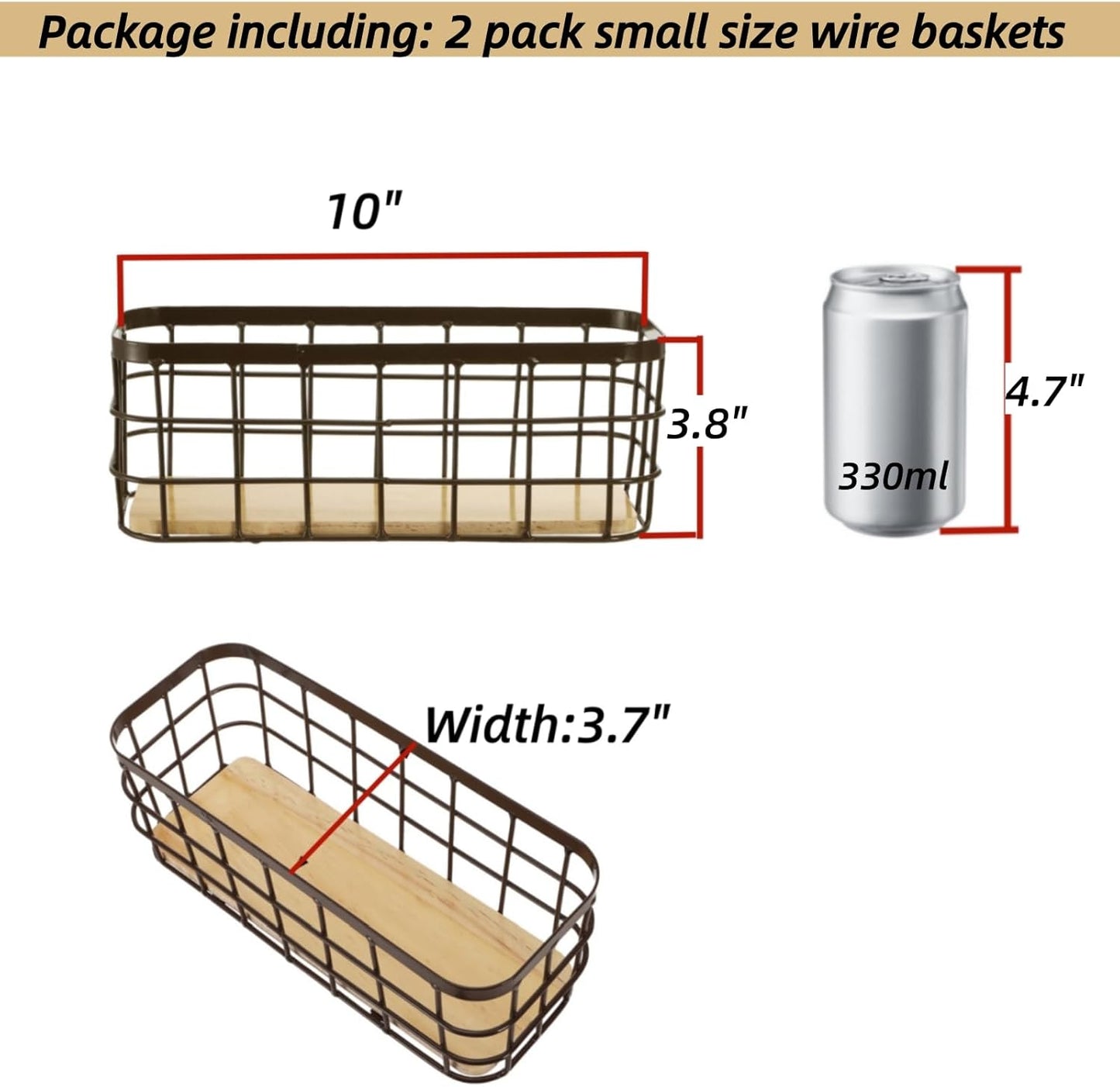 Narrow Rustic Storage Bin / Set of 2