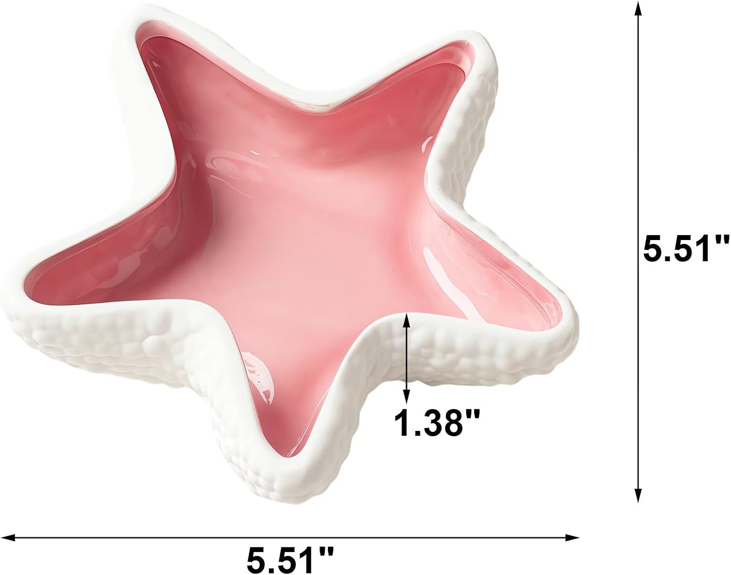 Starfish Jewelry Dish Ceramic Holder Ring Trinket Tray / Pink -starfish