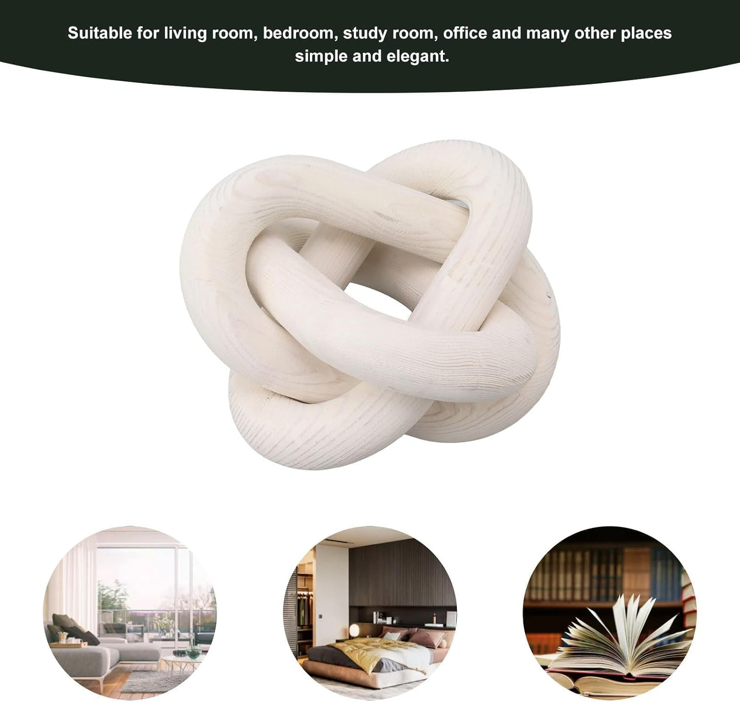 Wood Chain Link Decor / White