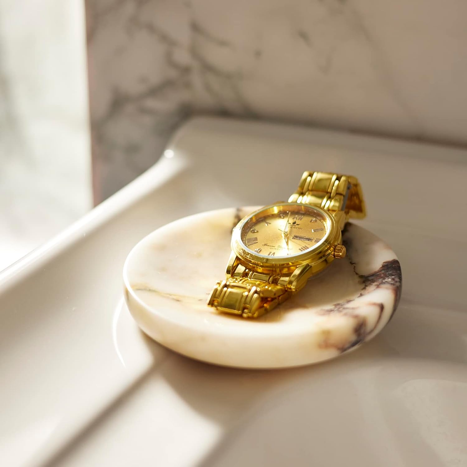 Trinket Dish Ring Holder / 4" R / Calacatta Viola