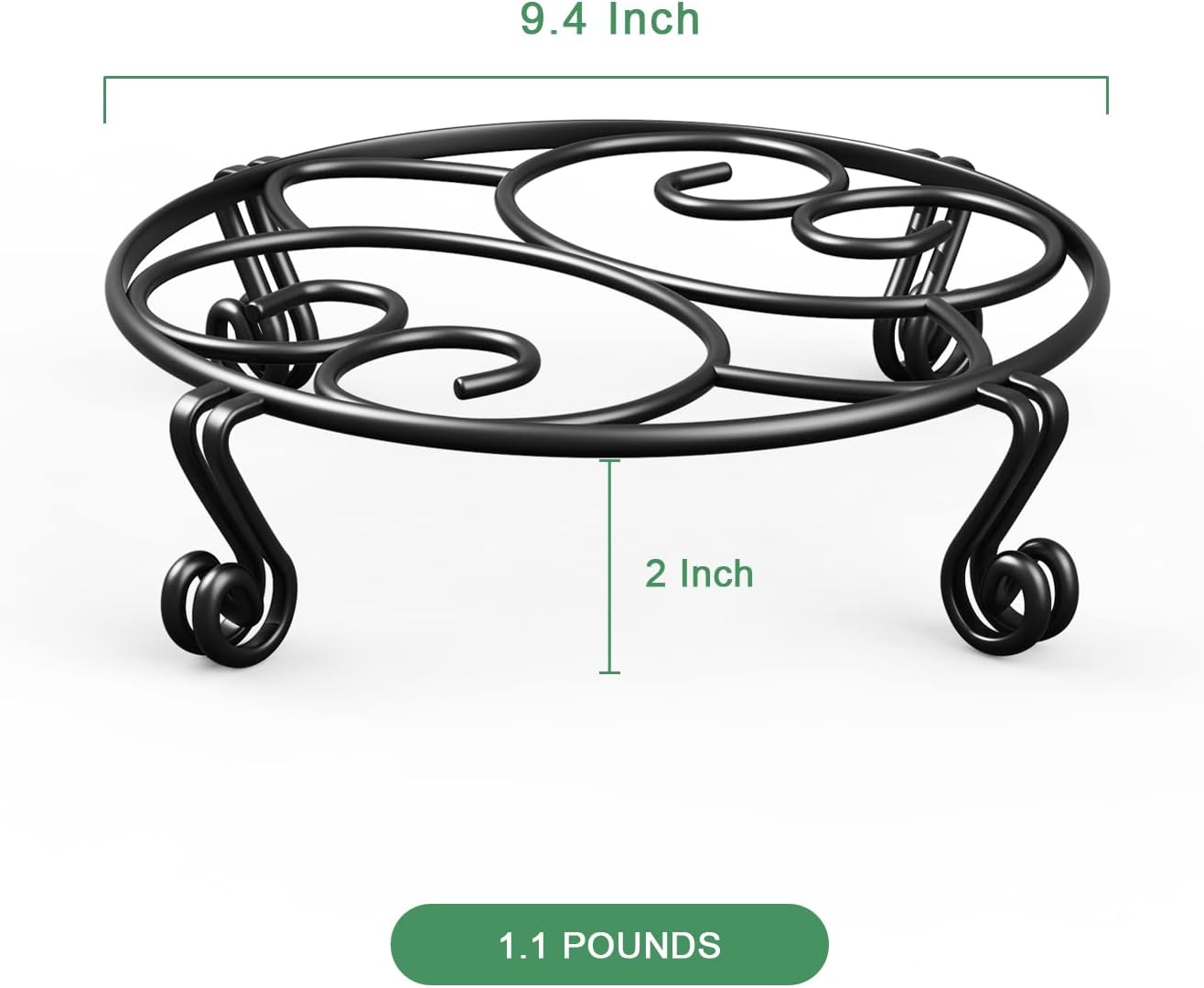 Yimobra 2 Pack Plant Stand for Flower Pot Heavy Duty Potted Holder Indoor Outdoor Metal Rustproof Iron Garden Container