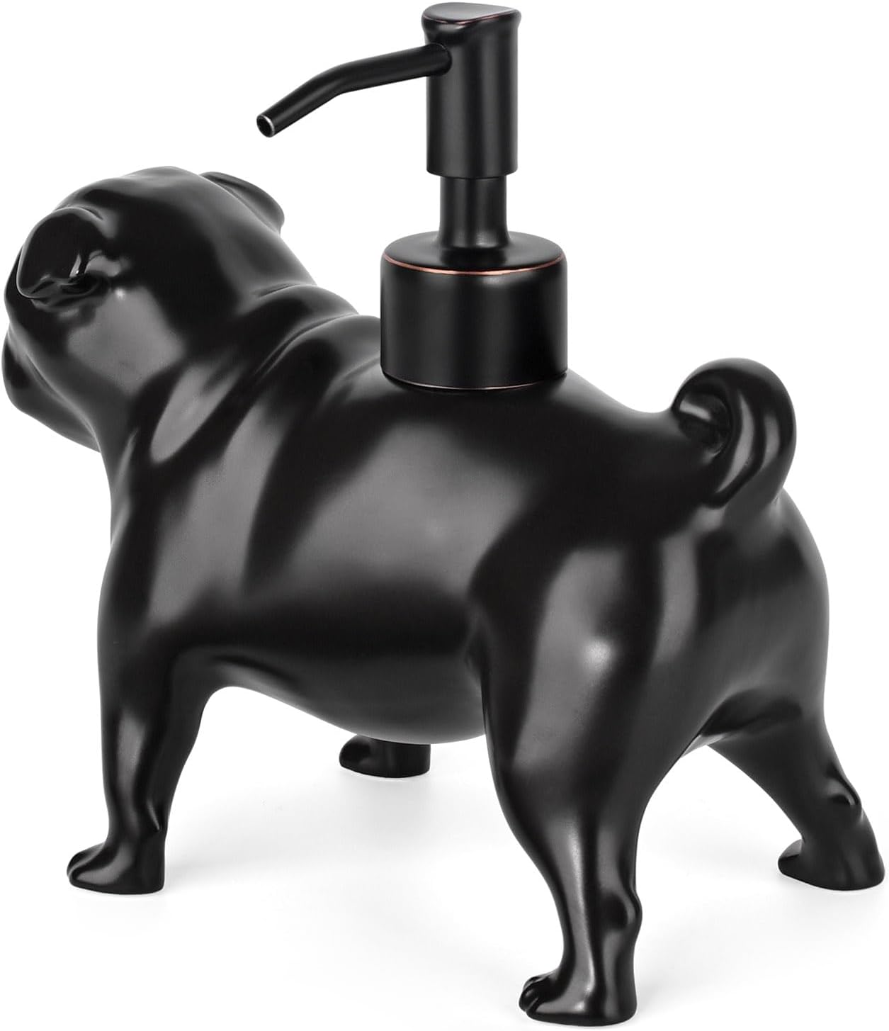 Pug Dog Shaped Ceramic Pump Soap Dispenser / Pug Pump Dispenser-black