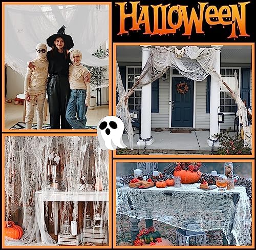 300 x 80 Inch Halloween Creepy Cloth, White Halloween Scary Spooky Cloth