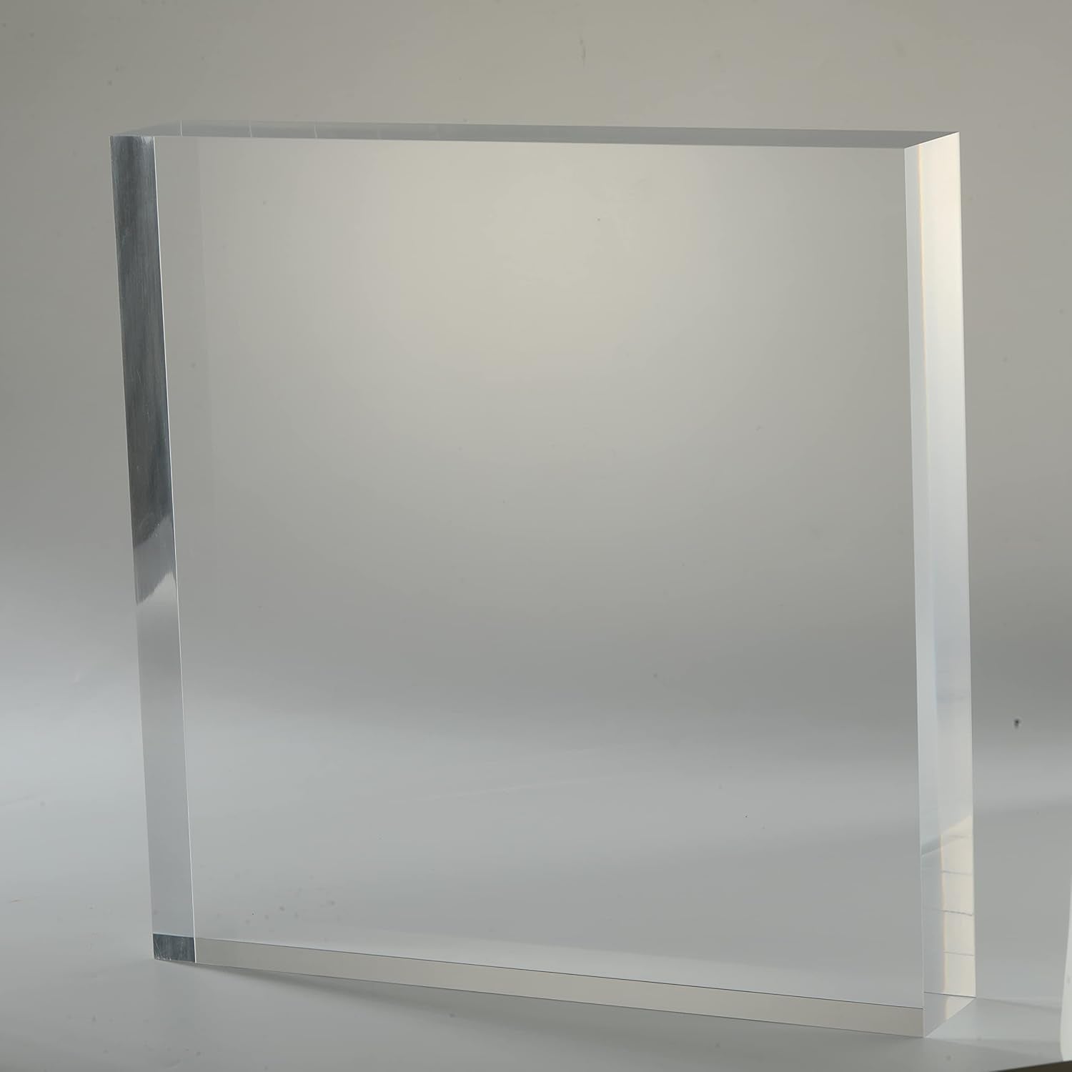 CiaoHER 2in Thickness Solid Acrylic Cube Display Block, 2" x 12" x 12" | Clear Polished, Pedestal Stand Riser, Solid