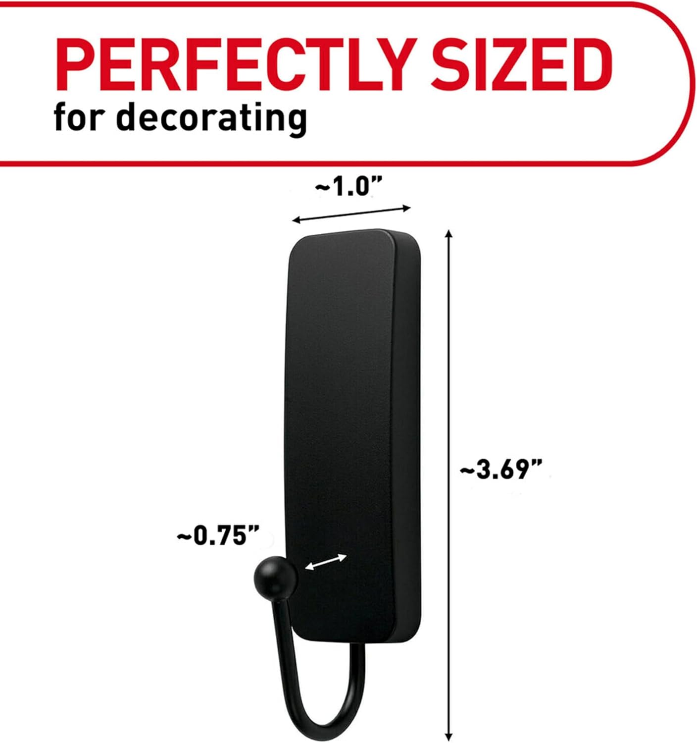Medium Wall Hook / Matte Black