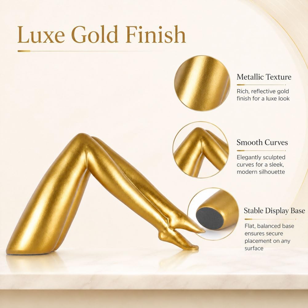 Statue Home Decor / Folded Legs / Gold