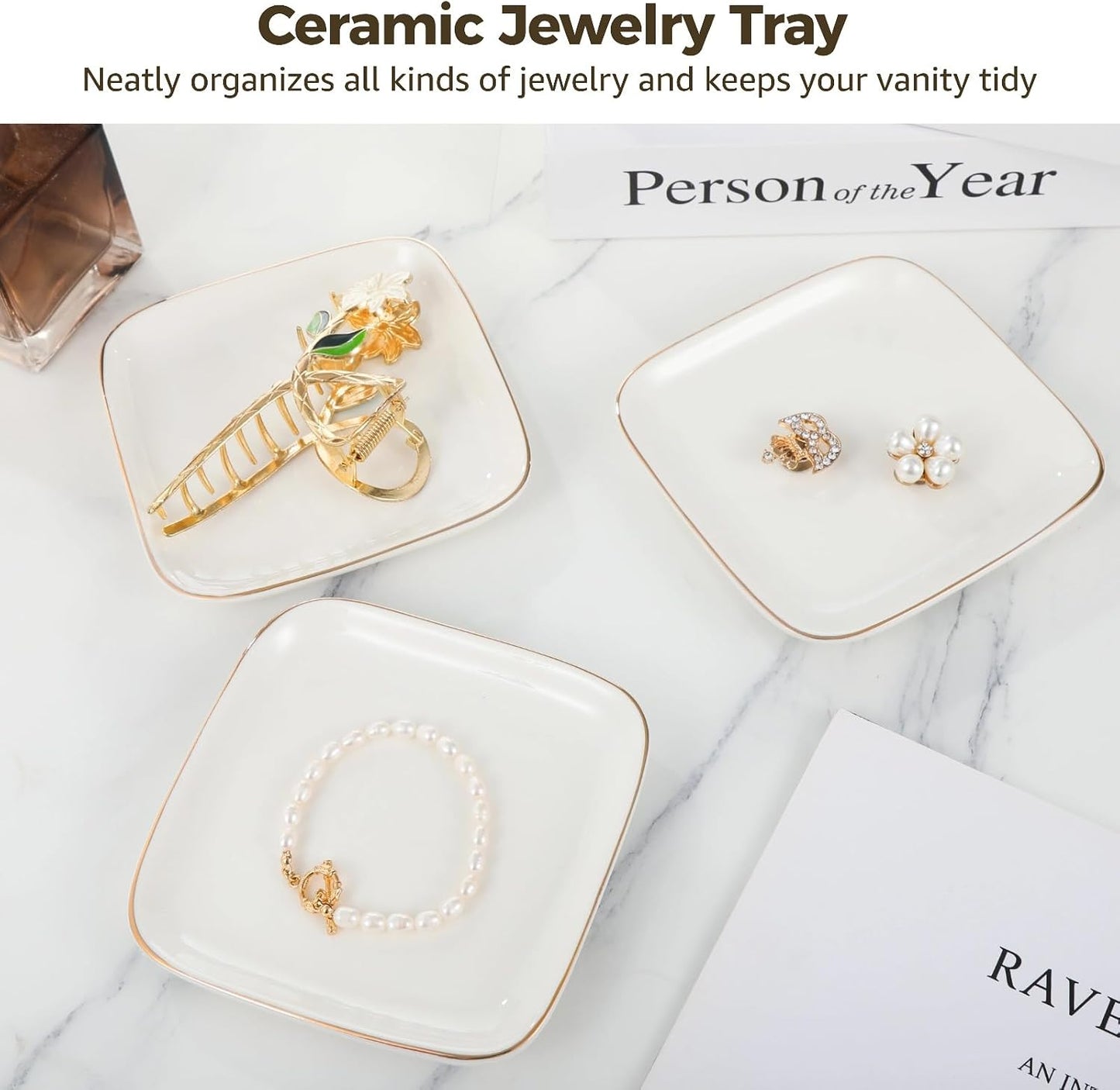 Ceramic Jewelry Tray / 4.5 Inch / Set of 12