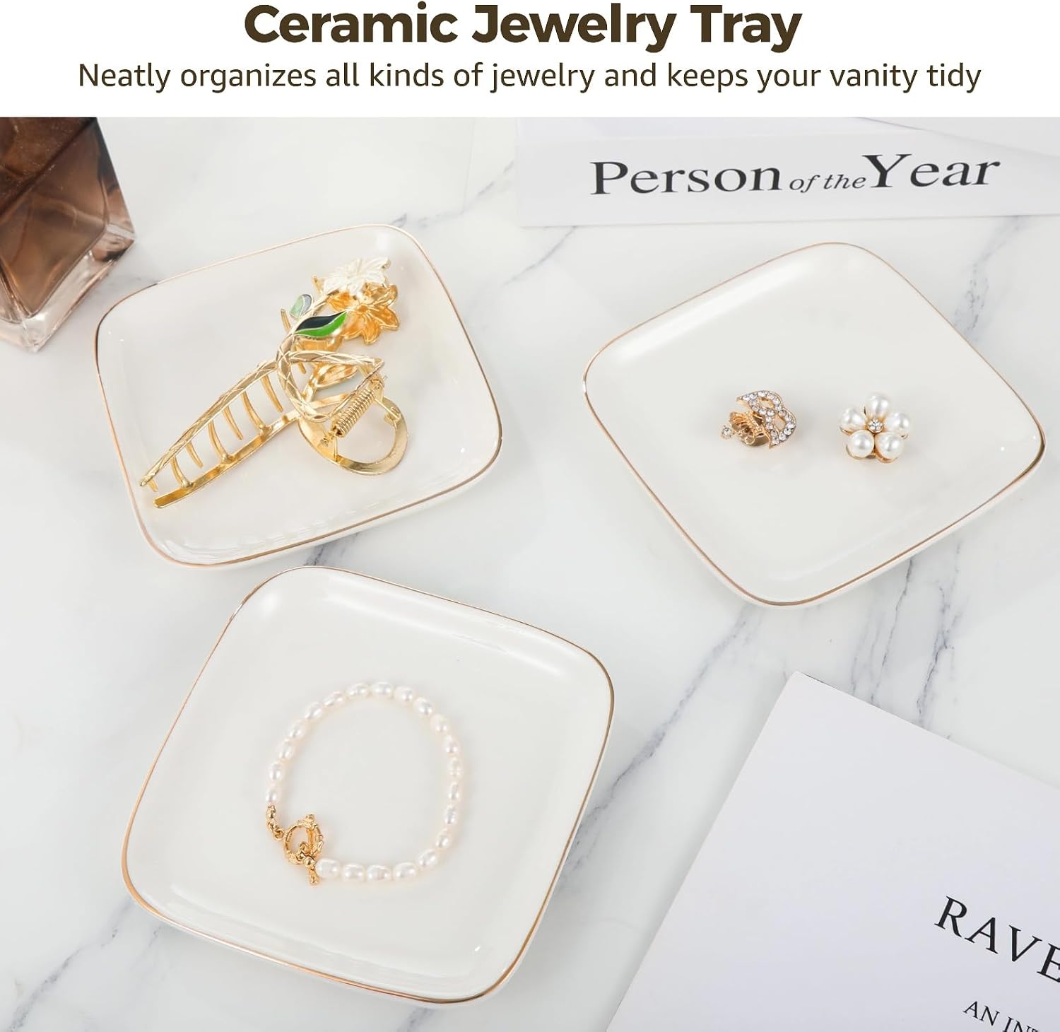 Ceramic Jewelry Tray / 4.5 Inch / Set of 12