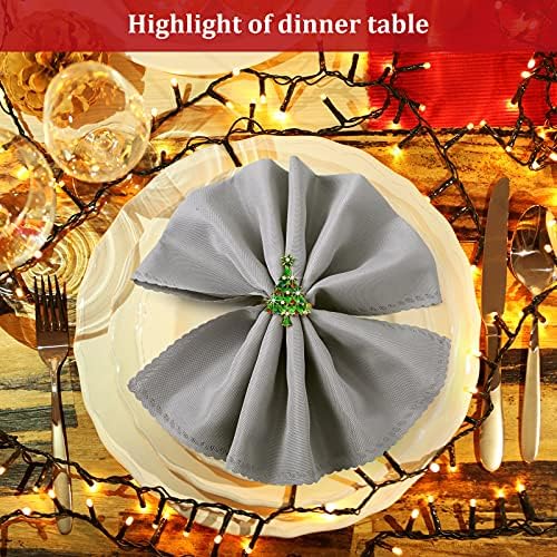 Outus 12 Christmas Tree Napkin Rings Metal Holders Xmas Holiday Table