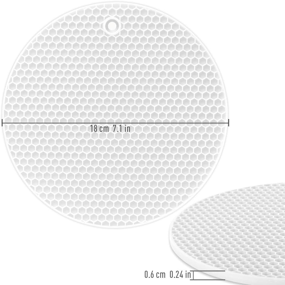 6 Packs Multipurpose Non Slip Heat Resistant Pot Holder / White