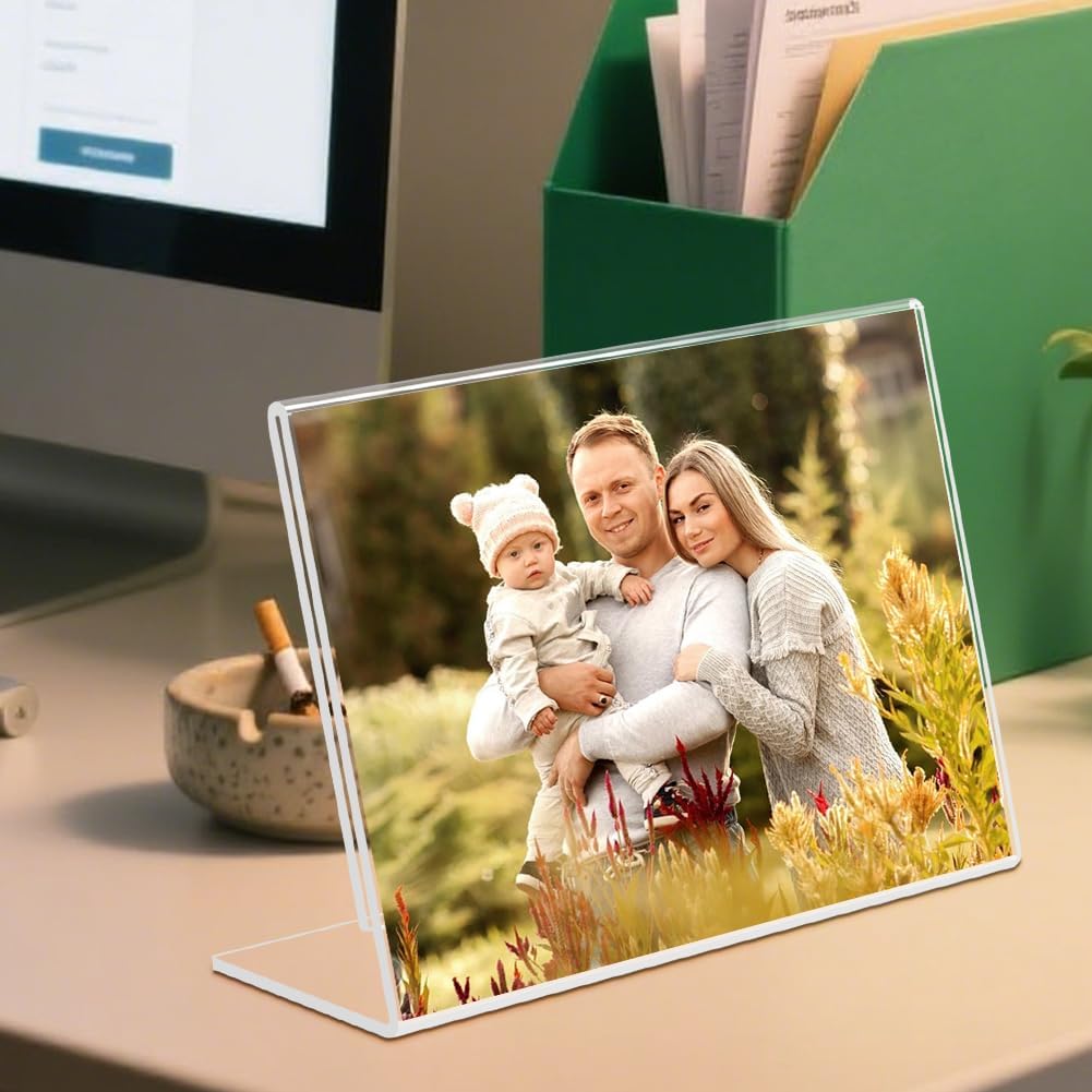 Acrylic Self Standing Picture Frames / Clear / 7 x 5 / Set of 6