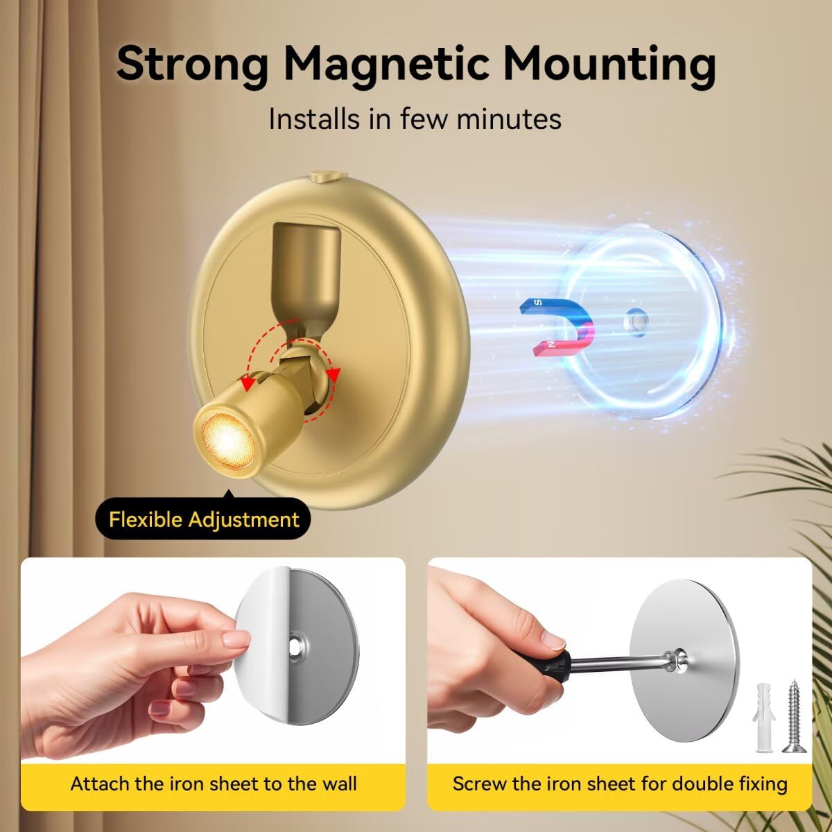 Rechargeable Battery LED Spotlight Indoor: Wireless Mini Art Accent Spot Lights with Timer Remote - Small Dimmable