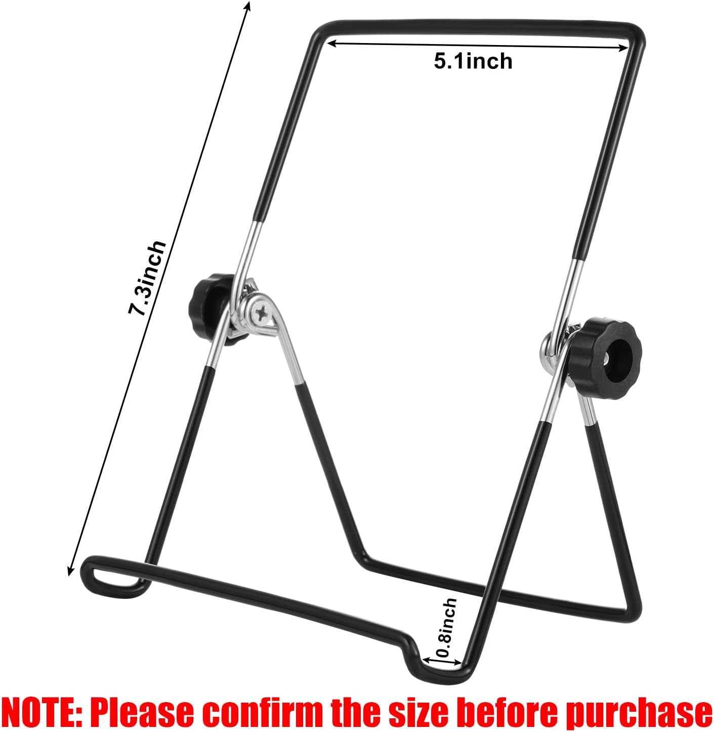 Plate Stand Easel Picture Frame Stand Adjustable Foldable Tablet Iron Display / Black / Set of 3