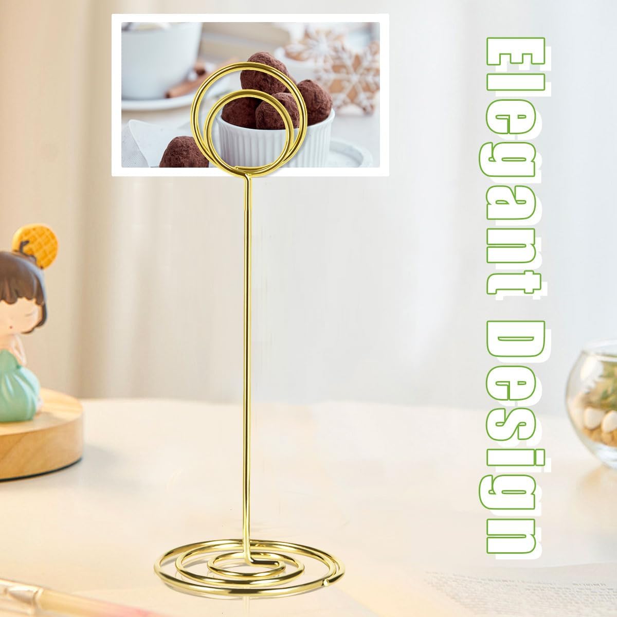24 Pack 8.75 inchTable Number Holders, Simple Sign Stand Place Card Holder, Delicate Name Reusable Picture Memo Note