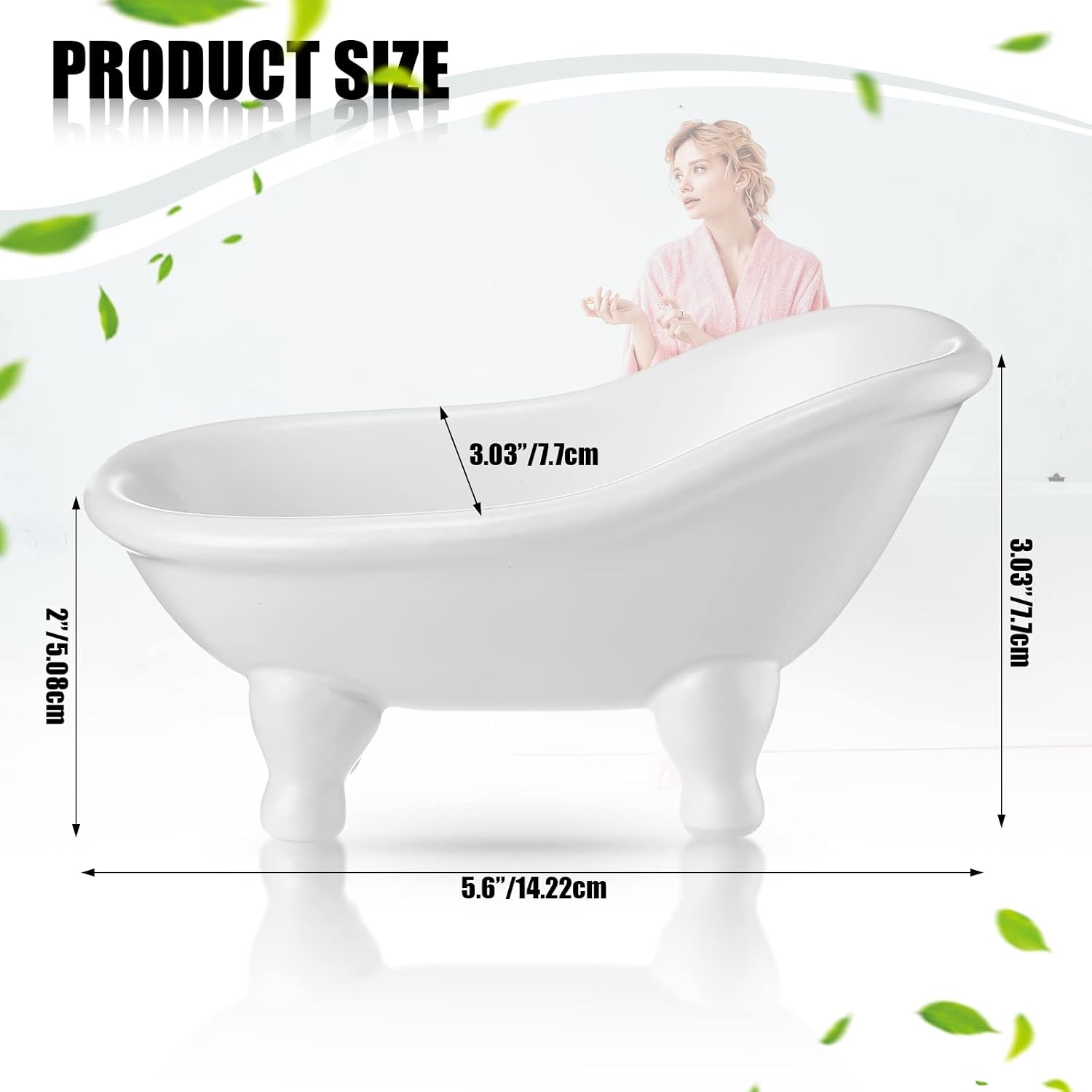 5.6" Mini Bathtub Ceramic Planter Succulent Pot Bonsai Cactus Flower Vase Holder / Set of 8
