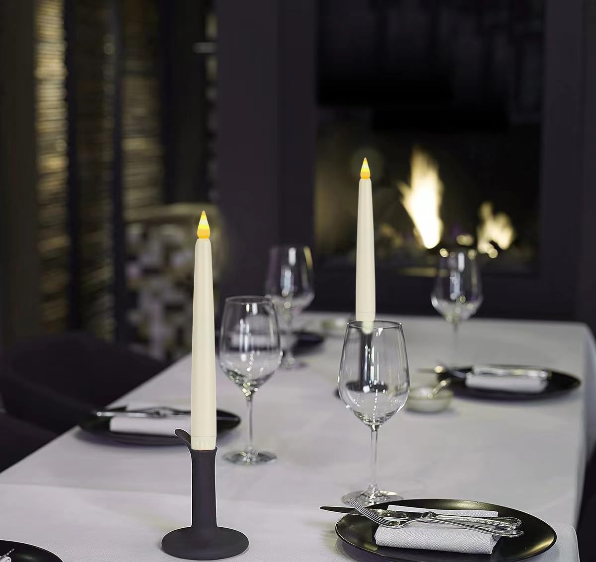 Flameless Taper Candles with Remote Control and Timer, Battery Operated LED Candlesticks with Flickering 3D Flame