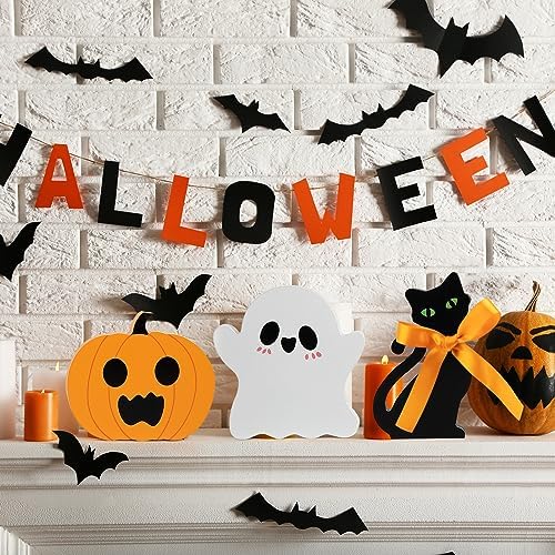 COCHIE 3 Cute Halloween Table Decorations Spooky Tiered Tray Decor Indoor