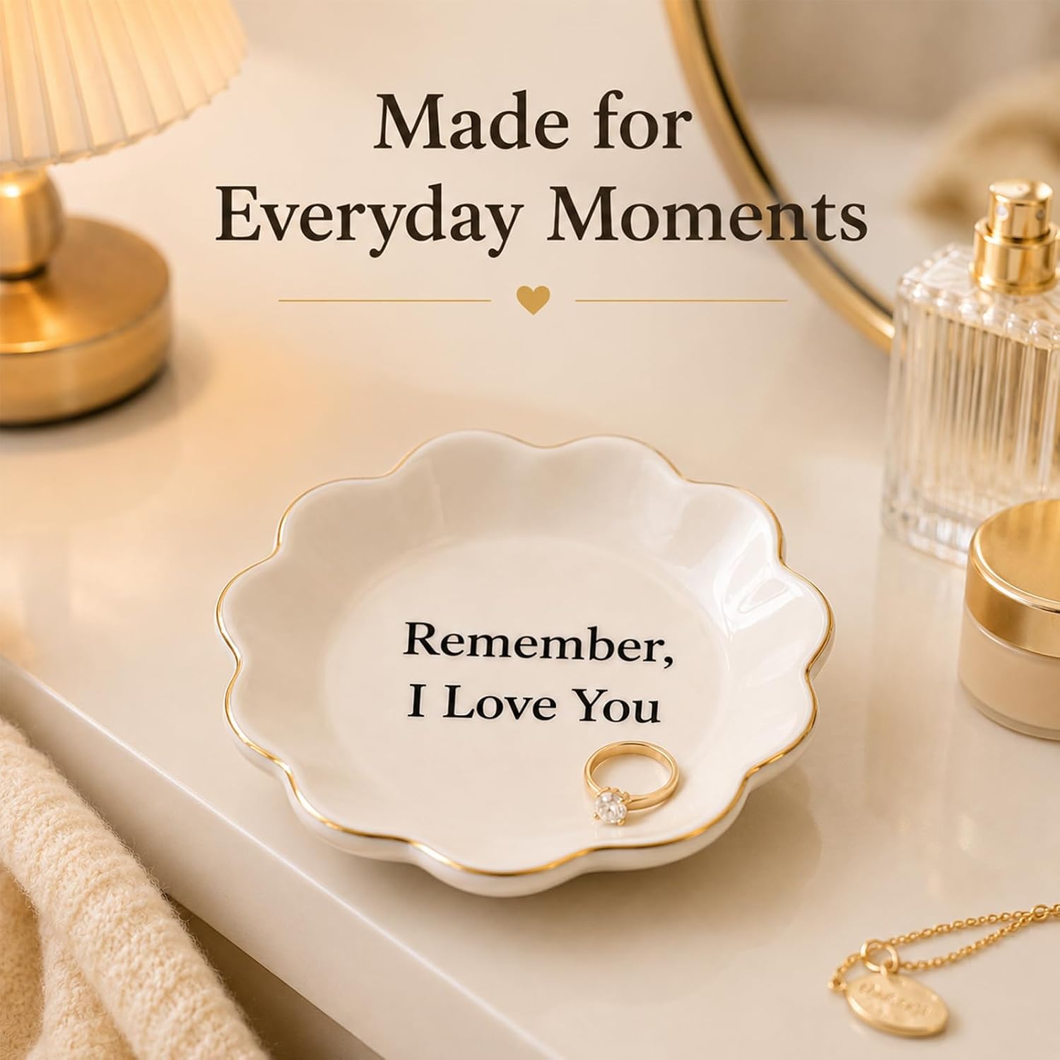 Ceramic Ring Holder / Remember, I Love You