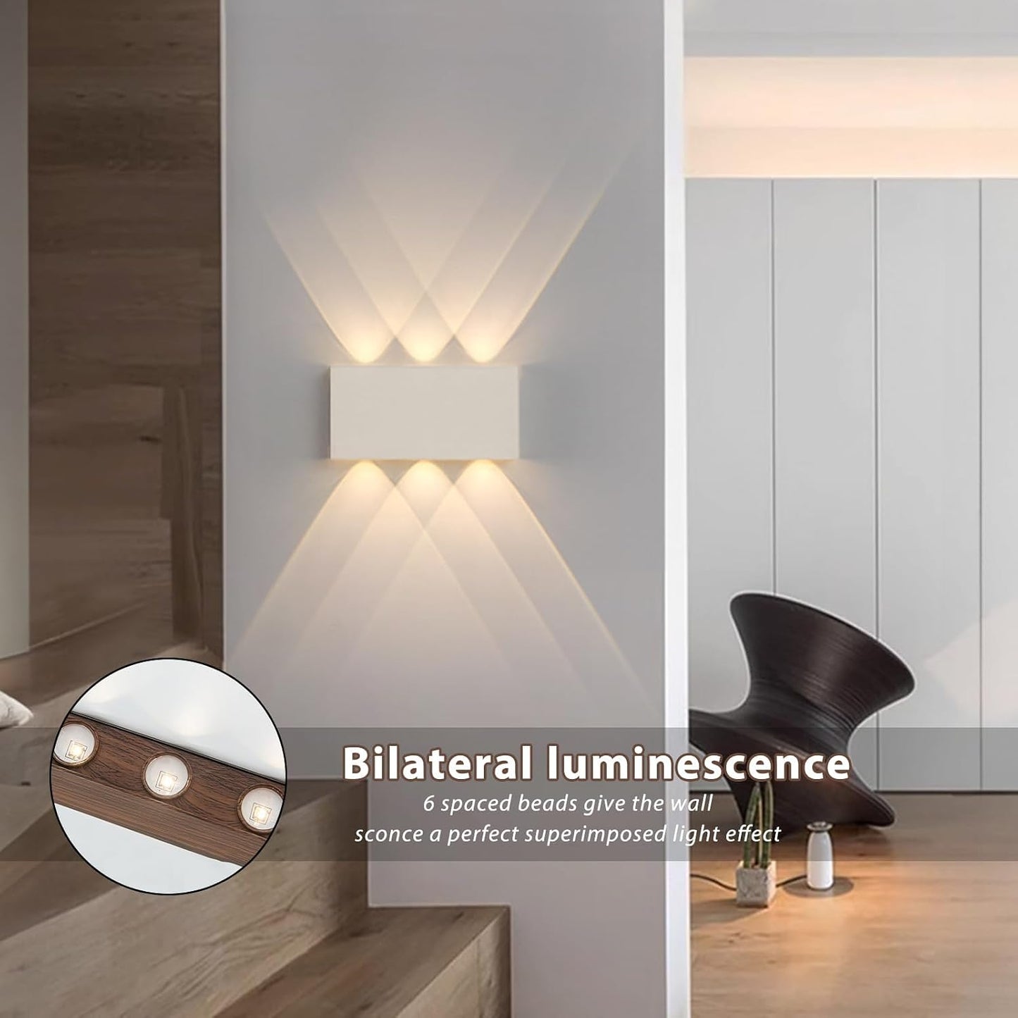 Shelprojsu 2 Pcs LED Magnetic Wall Sconce Lights,5000mAh Wireless Bedside Wall Light USB Rechargeable Reading Wall