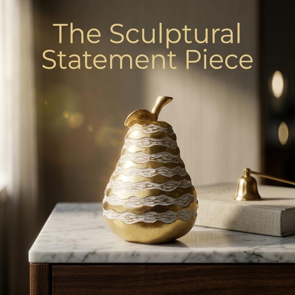 Pear Decor Modern Home Decor Abstract Sculptural Figurine / Gold