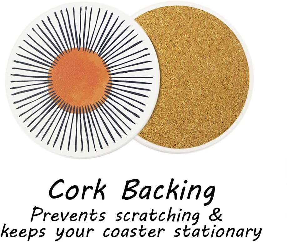 Coasters for Drinks Absorbing Round Ceramic Stone Coaster / Colorful Series / Set of 6