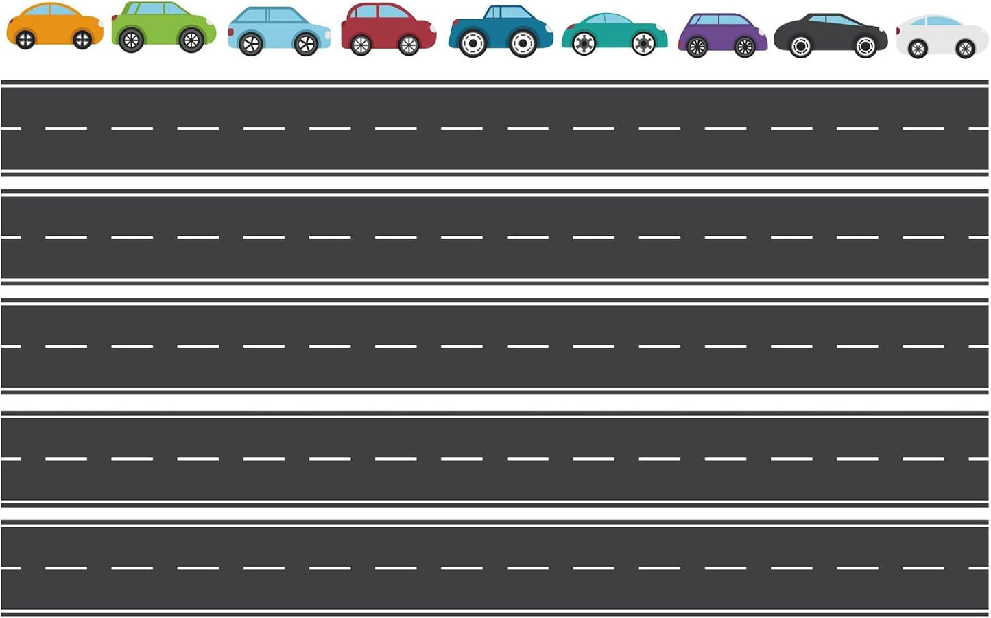 2 Sheets Border Road Wall Sticker / Black Border Road