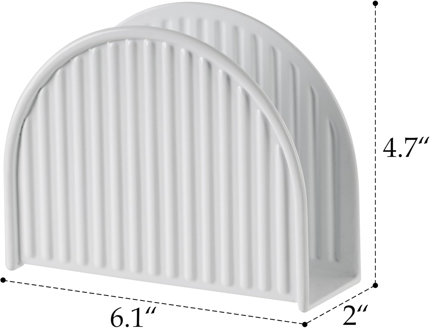 White Napkin Holder / Vertical Stripe White