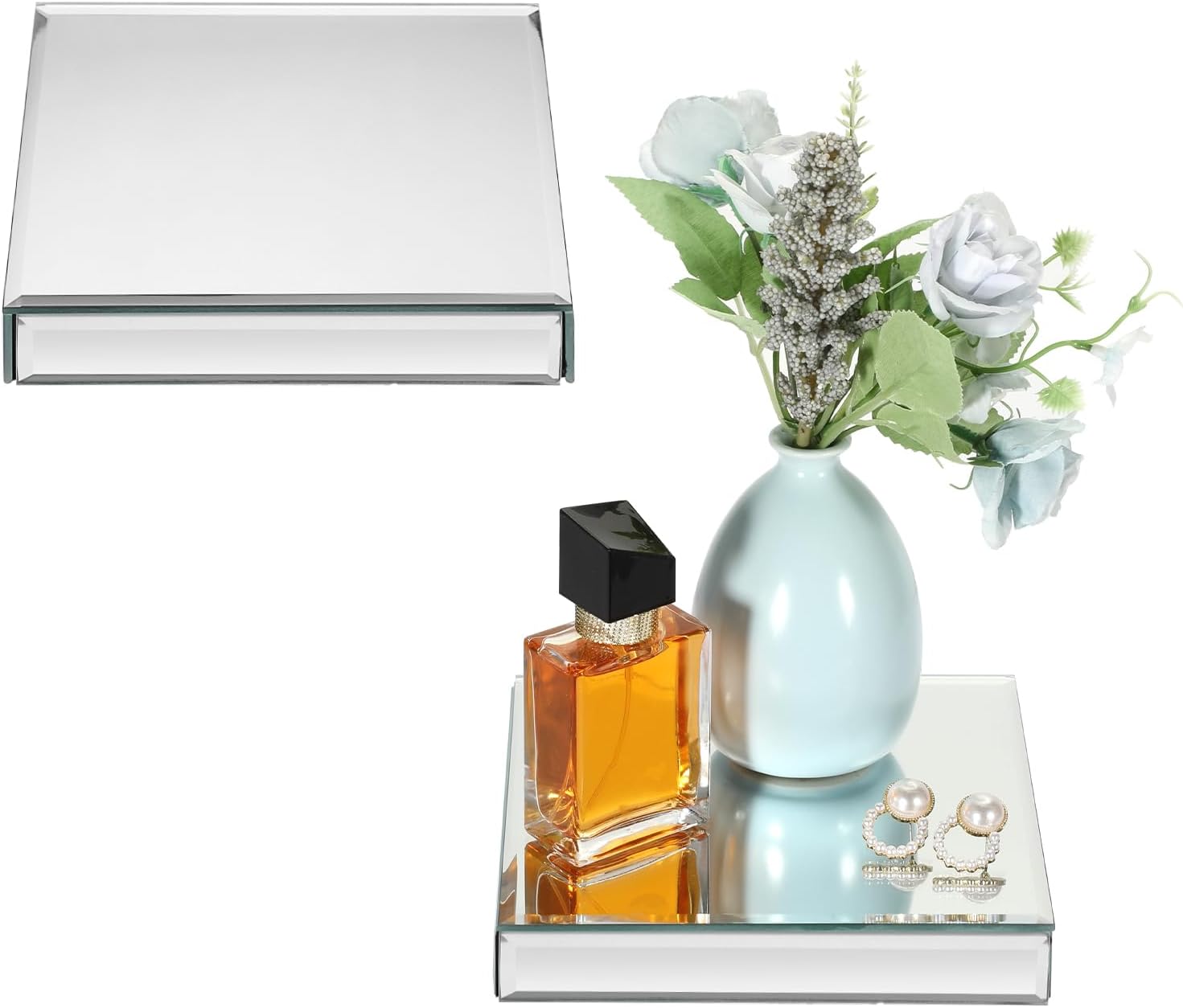 Mirrored Risers for Display Glass Figures Display Stand Base Collectibles Showpeice / Square,medium