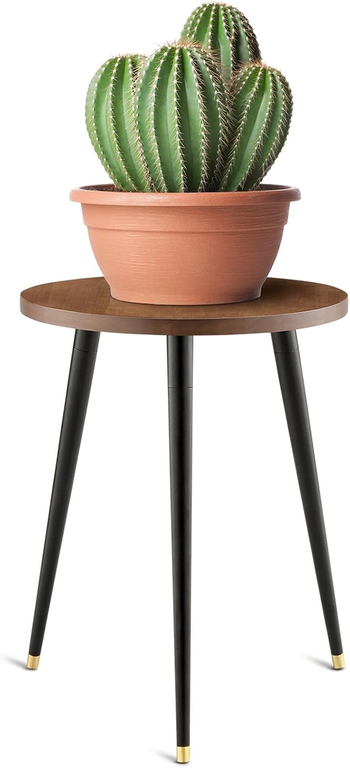 KINNARY Plant Stand Indoor, Mid Century Wood Plant Stand Plant Table for Flower Pots, Heavy Duty Metal Tall Plant