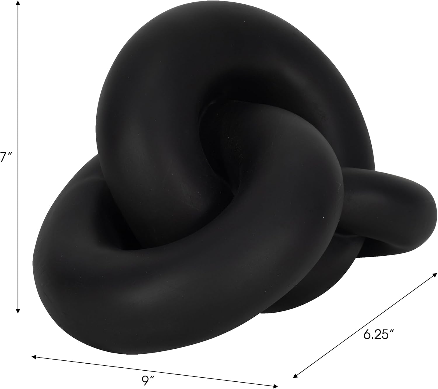 Resin Knot Sculpture / 7.0" H / Black