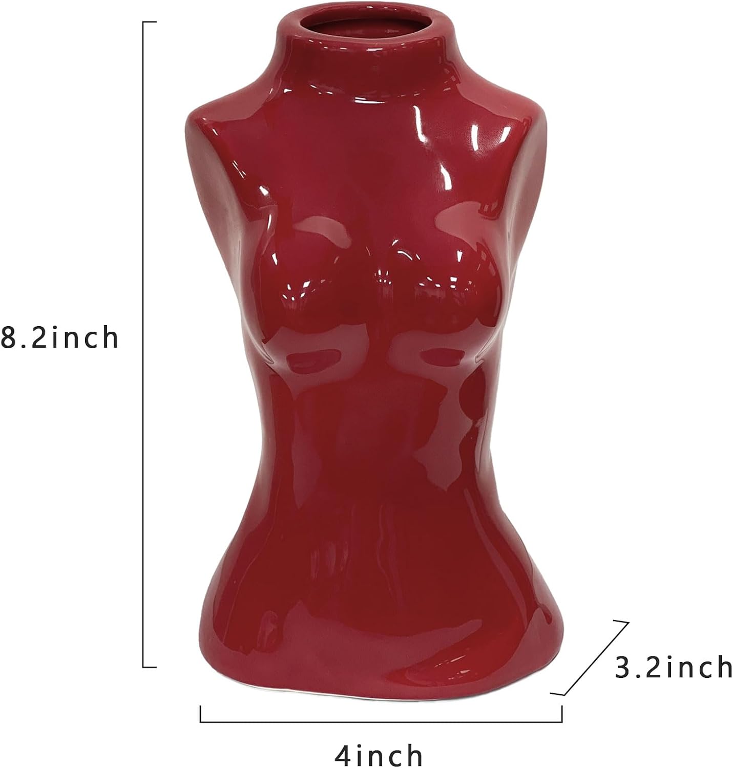 Small Ceramic Vase for Flowers Modern Art Vase / Female Vase- Red