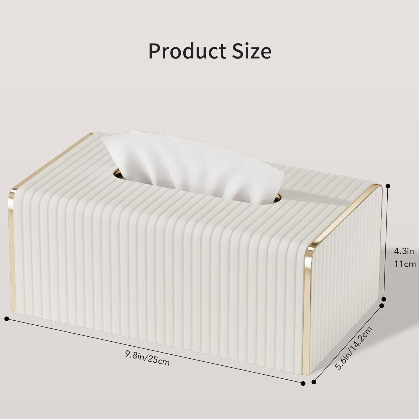 Tissue Box Cover / Cream White / Rectangle Standard