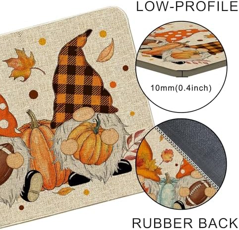 Hexagram Fall Door Mat 17x29, Fall Doormat Outdoor, Autumn Gnome Mats