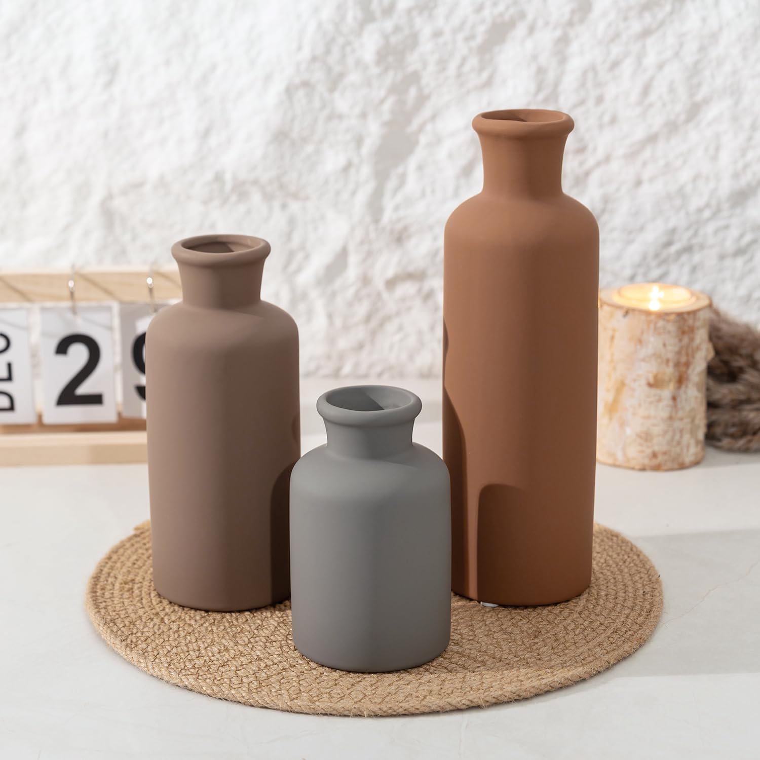 Ceramic Vase / Coffee Mix Set - Gray#2 / Set of 3