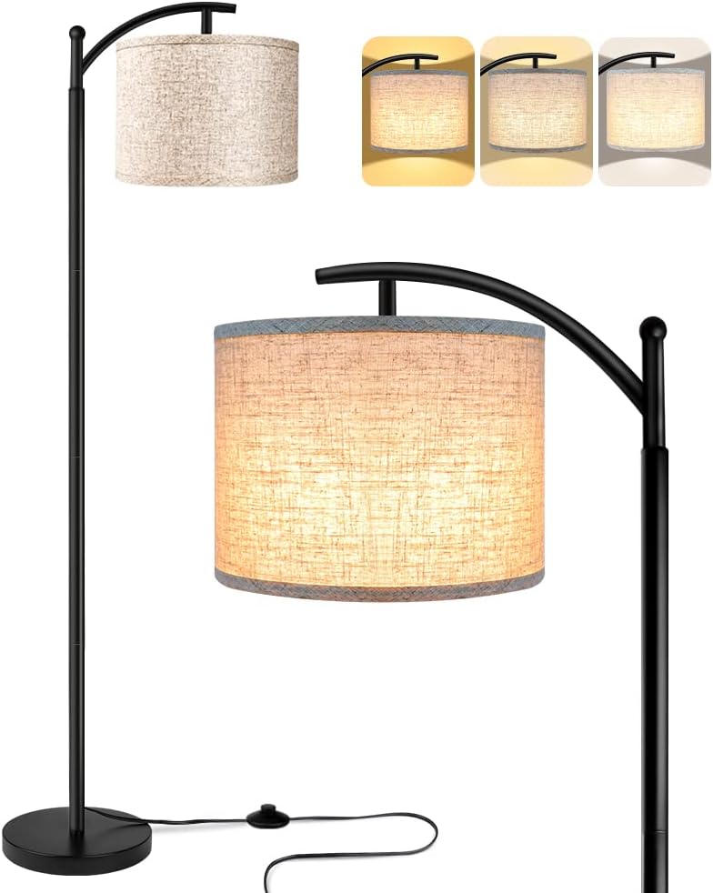 ROTTOGOON Floor Lamp for Living Room with 3 Color Temperatures LED Bulb, Standing Lamp Tall Industrial Floor Lamp