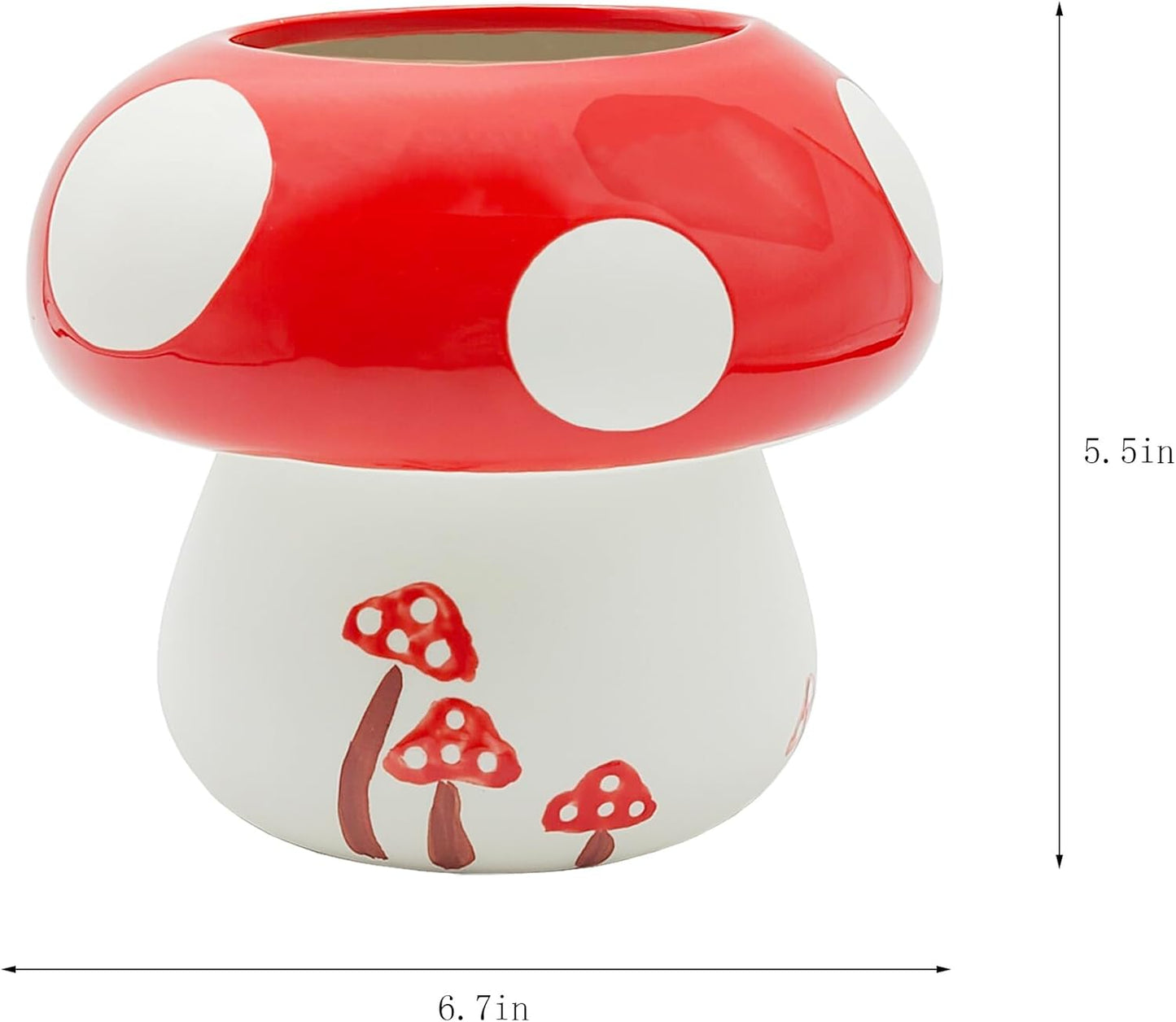 Mushroom Kitchen Utensil Holder for Countertop Mushroom Decor Ceramic Cooking Utensil Crock Large