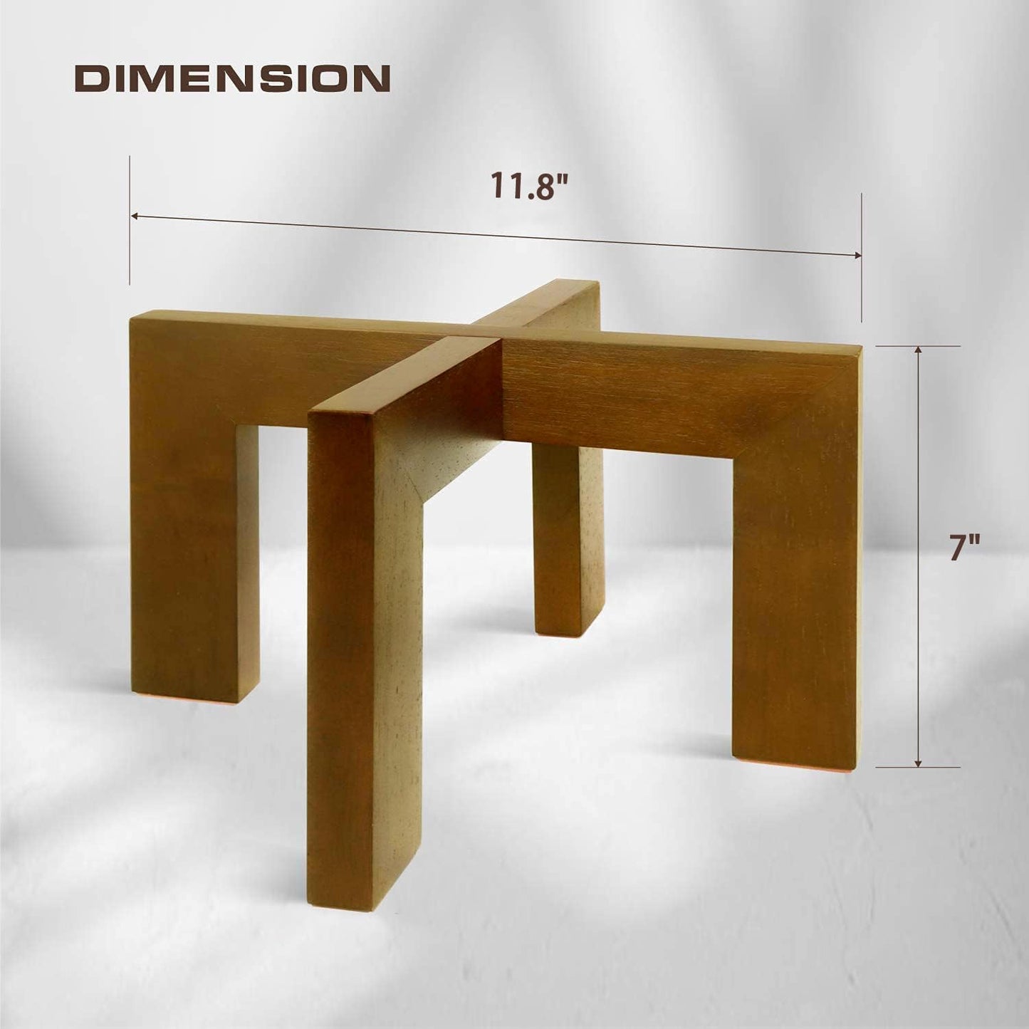 2 Pack Plant Stand Indoor Outdoor, Mid Century Plant Stand for Indoor Plants, Wood Modern Plant Holder Rattan Flower