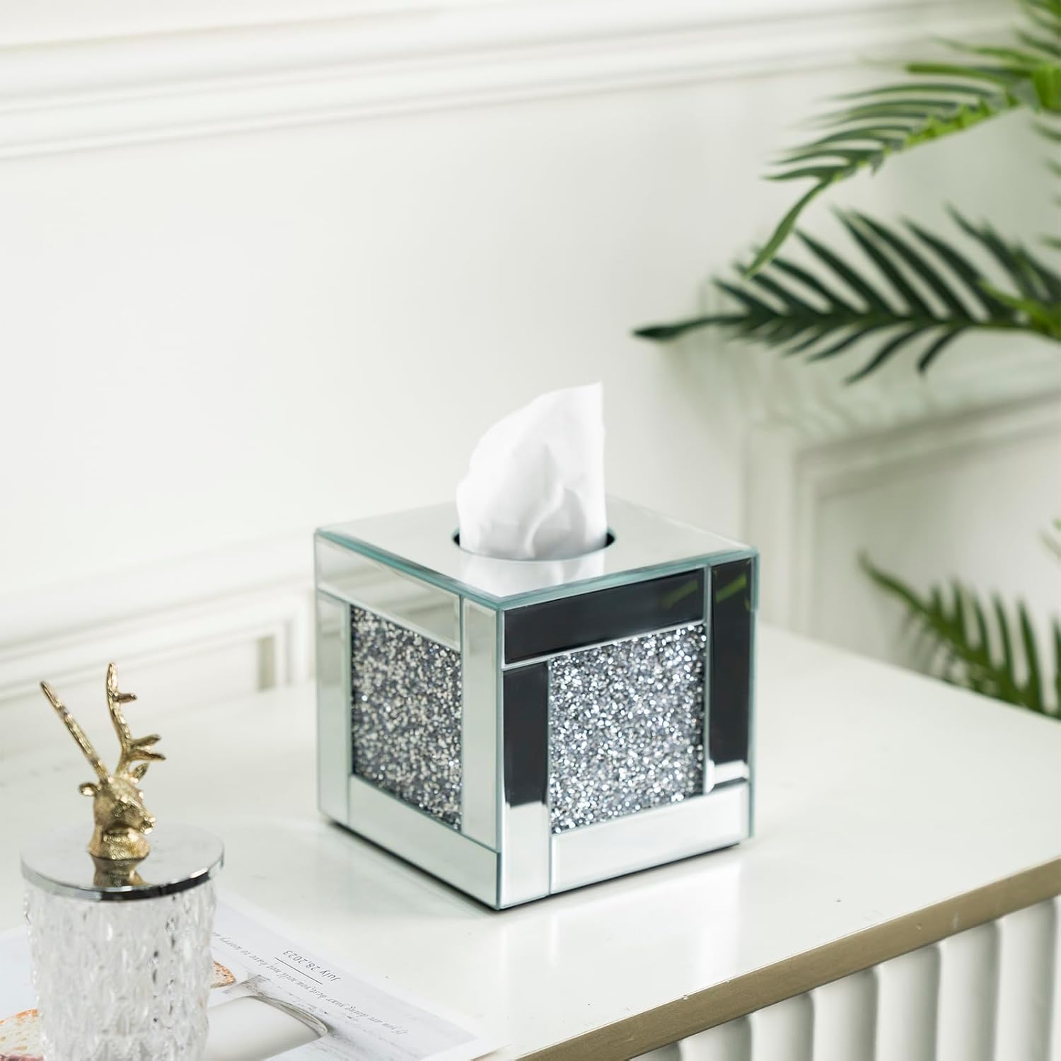 Square Glass Facial Tissue Holder