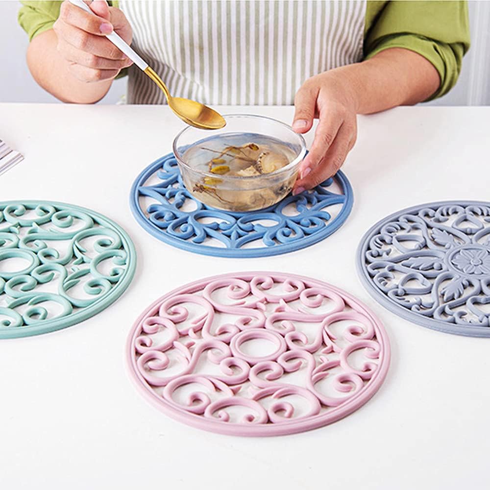 Mandala Coaster Resin Molds Large Silicone Coaster Molds for Hollow Flower Tray Epoxy 3D / Set of 2