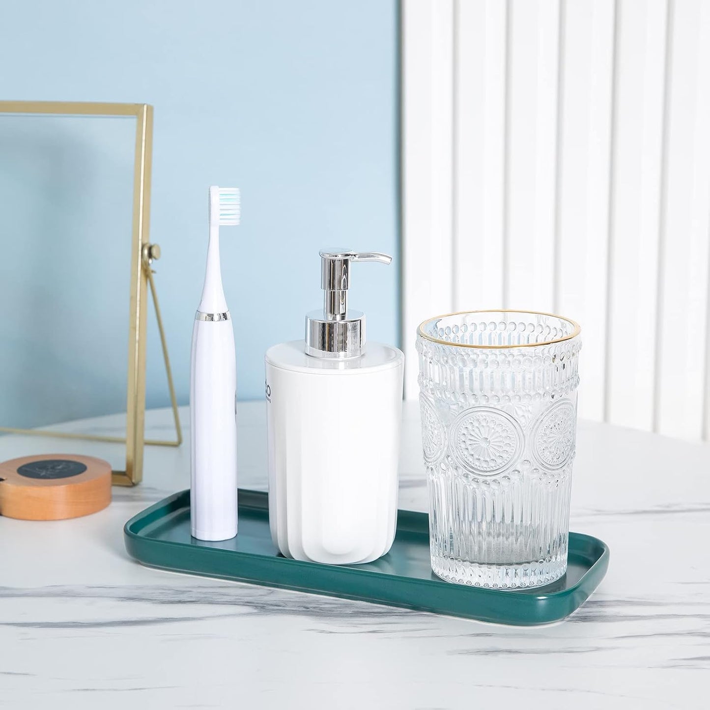 Ceramic Bathroom Tray / Blackish Green