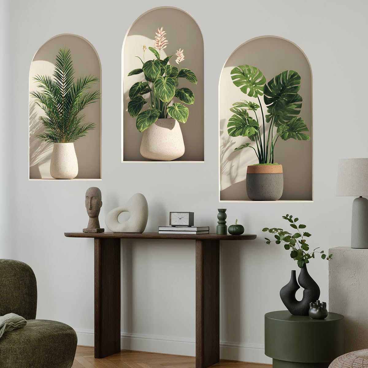 Plants Wall Decals / Potted Flower Decor 46 / Green