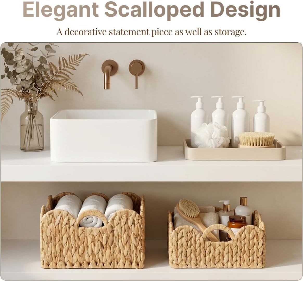Scalloped Edge Wicker Basket