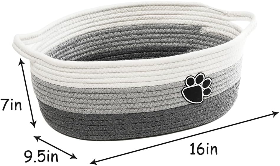 Small Woven Baskets for Organizing Rope Storage Basket / Grey-white