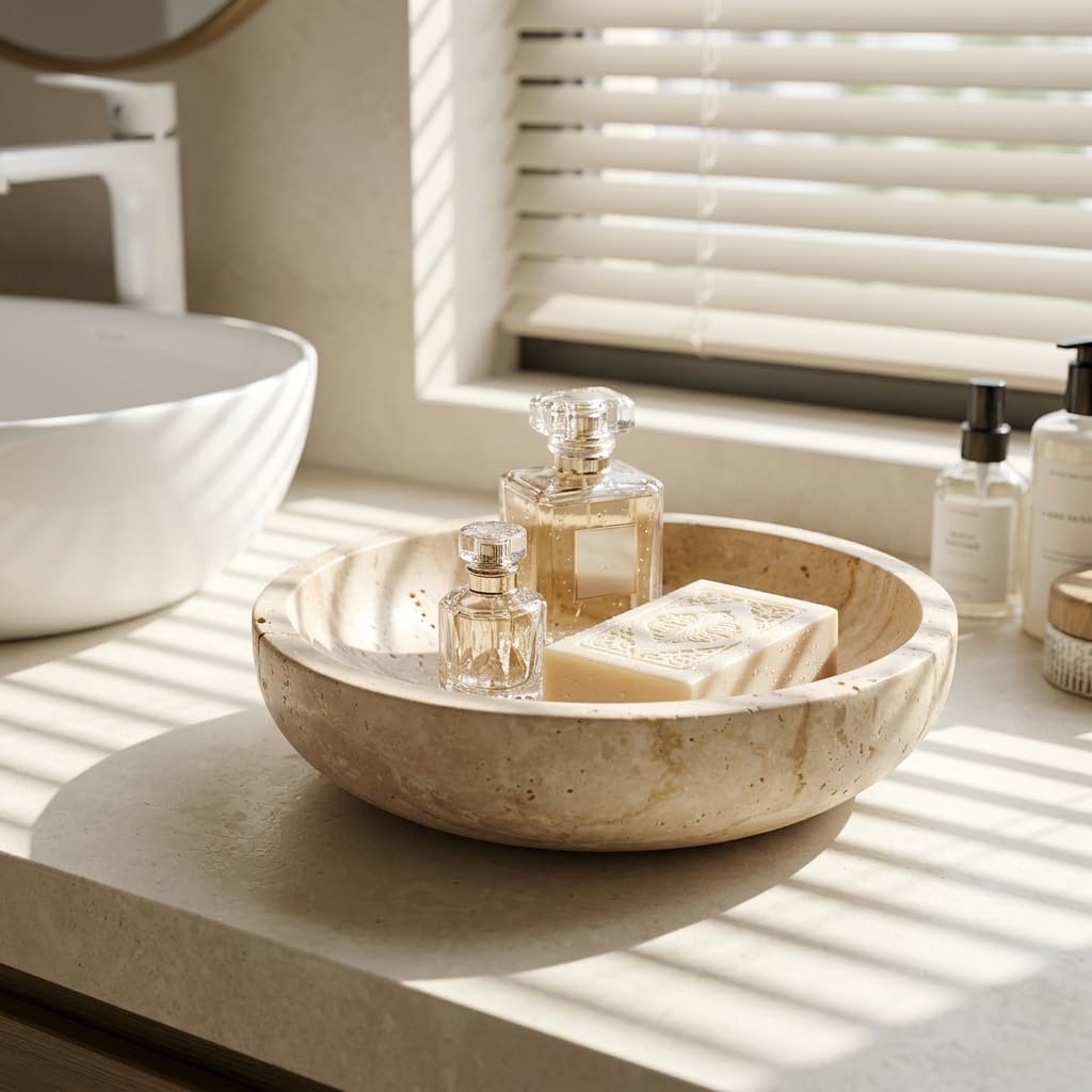 Marble Travertine Decorative Bowl / Natural