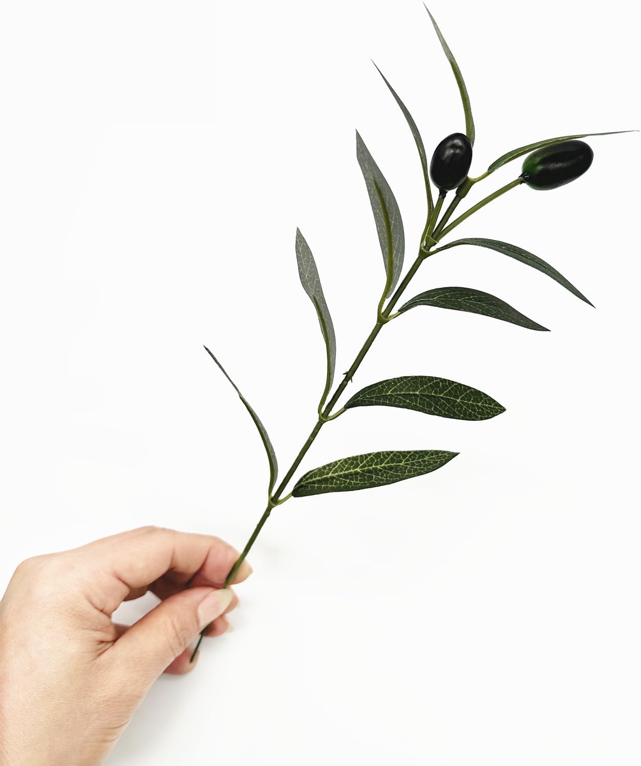 Fake Plants Artificial Olive Branches 10" Fake Greenery Small / Olive Leaves Stems / Set of 20